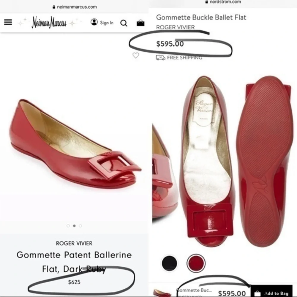🆕 Roger Vivier Logo Buckle Patent Leather Ballet Flats Current Collection - Picture 2 of 16
